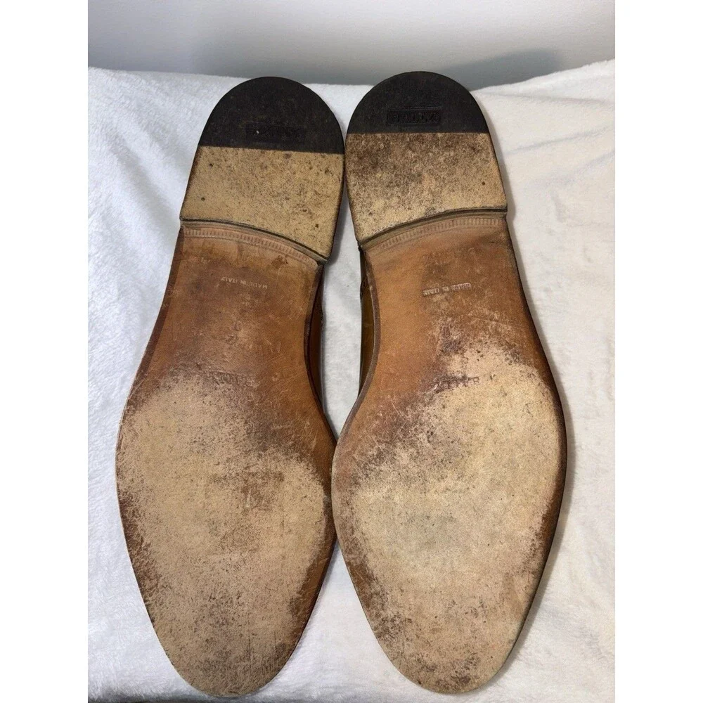 Bally 12 D Brogue Captoe Tan Leather Lace-up Dress Shoes